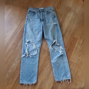 Womans Agolde distressed  button down 90'S  jeans, size 24
